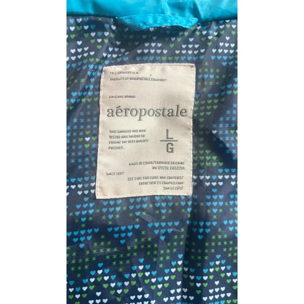 Aeropostale Puffer Vest Turquoise Women's Size L Sleeveless Quilted VTG‎ No Hood